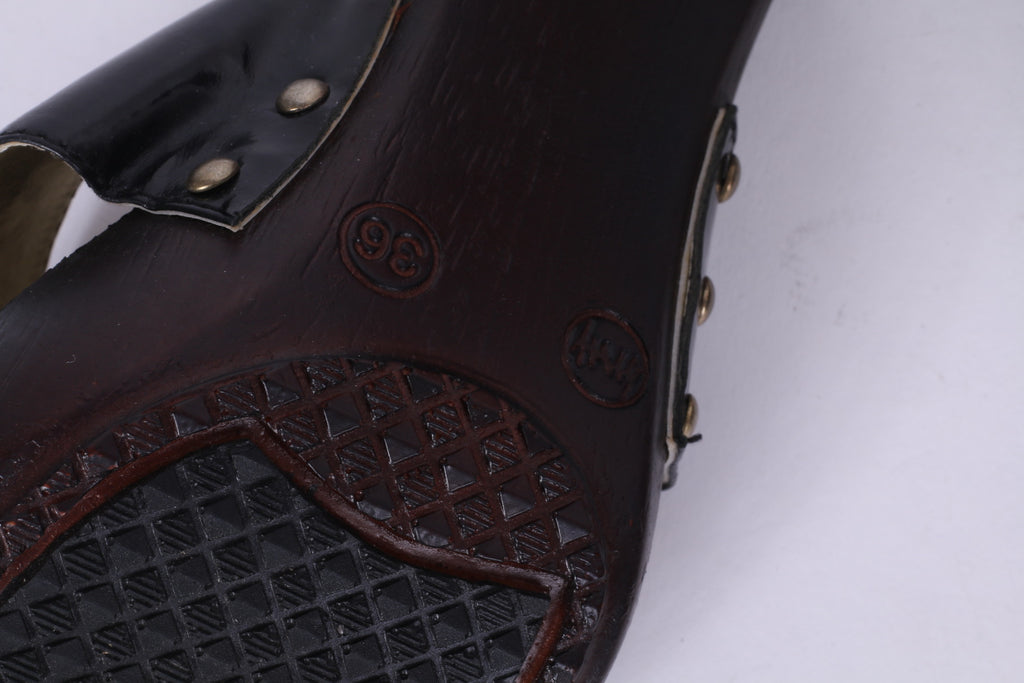 Dolce & Gabbana Womens Uk 4 EU 36 Sandals  Sliders Black Heels Shoes