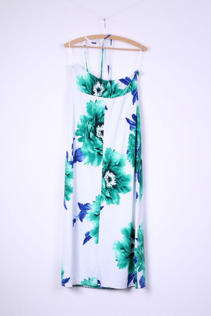 New Kaleidoscope Womens 14 Long Dress White Floral Summer Beach