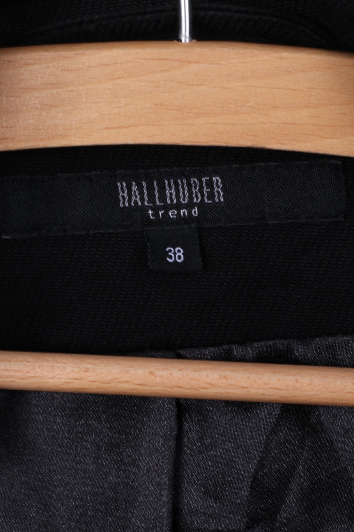 HALLHUBER trend Women 38 S Jacket Black Cotton Belt One Button Coat Casual Top