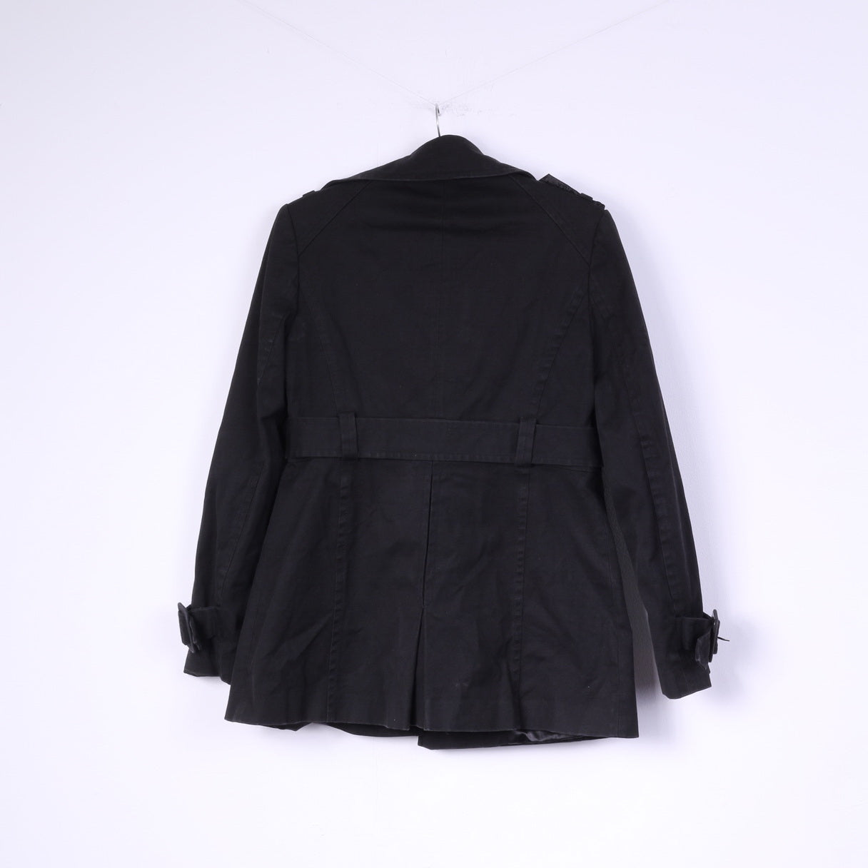 HALLHUBER trend Donna 38 S Giacca Cintura in cotone nero Cappotto con un bottone Top casual 