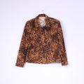 Giacca da donna della collezione M. Top vintage con bottoni elasticizzato Barocco in cotone marrone vintage 