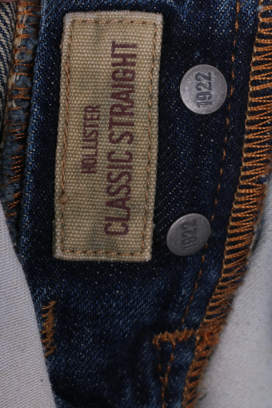 Pantaloni Hollister da donna W 28 L30 Jeans blu scuro Denim cotone strappato