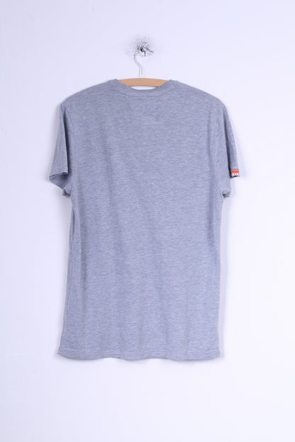 Superdry Mens L T-Shirt Tokyo Motor Oil Graohic Cotton Top Crew Neck Faded