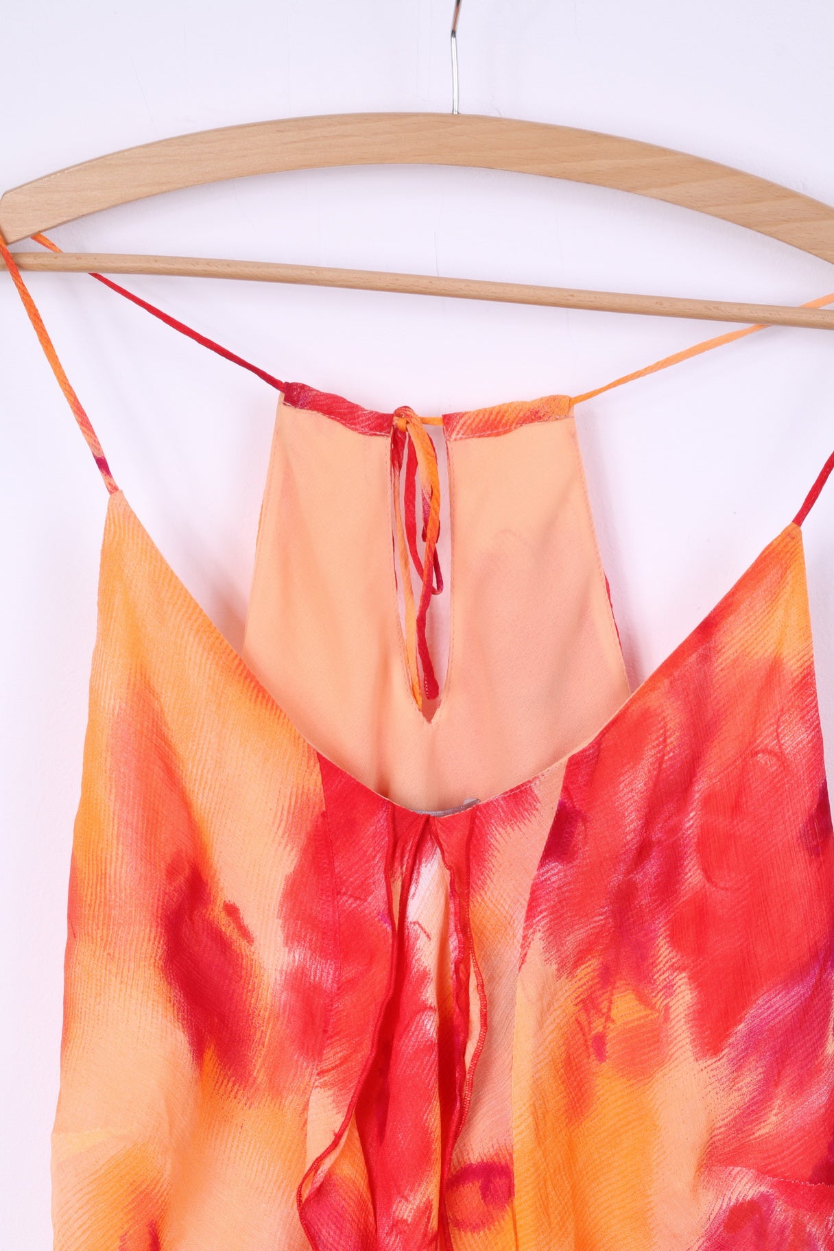 Michaela Louisa London Womens 16 L Tank Top Orange Viscose Romantic Summer Shirt