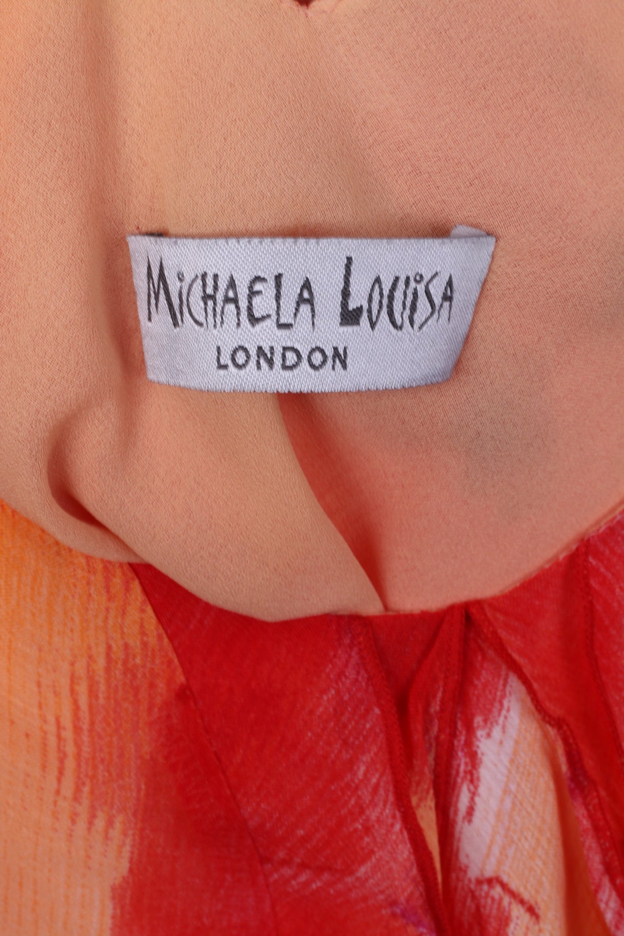 Michaela Louisa London Womens 16 L Tank Top Orange Viscose Romantic Summer Shirt