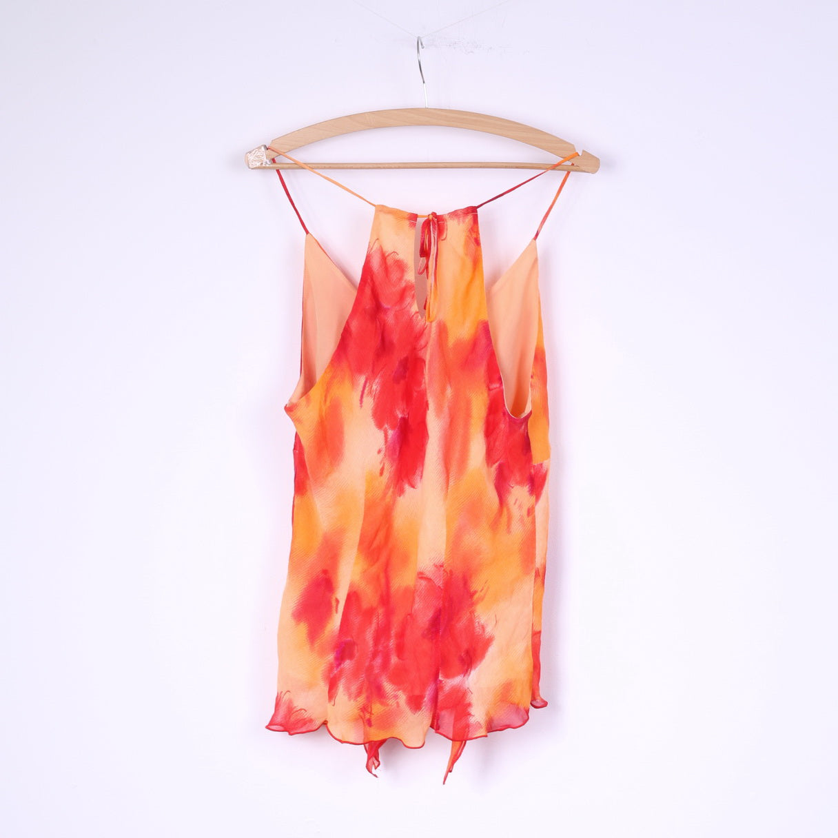 Michaela Louisa London Womens 16 L Tank Top Orange Viscose Romantic Summer Shirt