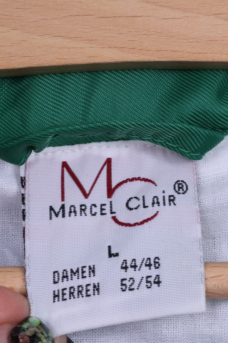 Marcel Clair Mens L Jacket Pullover Nylon Green Hidden Hood Lightweight Top