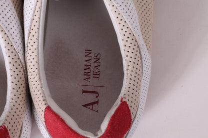 Armani Jeans Uomo 9.5 44 Scarpe Sneakers beige dettagliate Sneaker in pelle