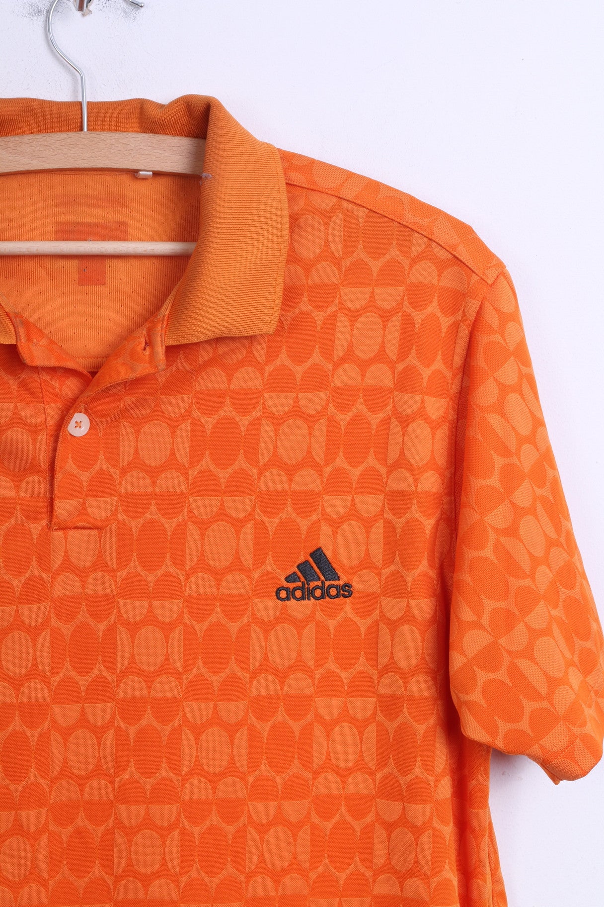 Adidas Mens M Polo Shirt Orange Sport Training - RetrospectClothes