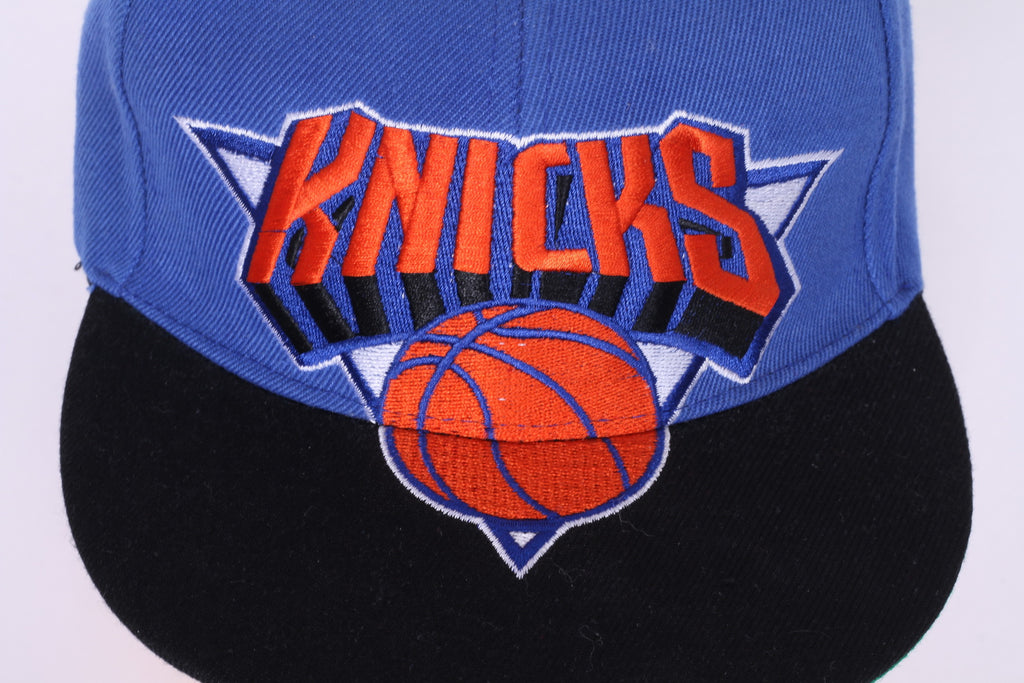 Mitchell &amp; Ness Casquette Homme NBA New York Knicks Chapeau Bleu Snapback