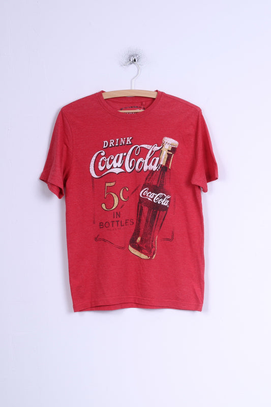 George Womens XS T-Shirt Coca Cola Graphic Cotton Crew Neck Red