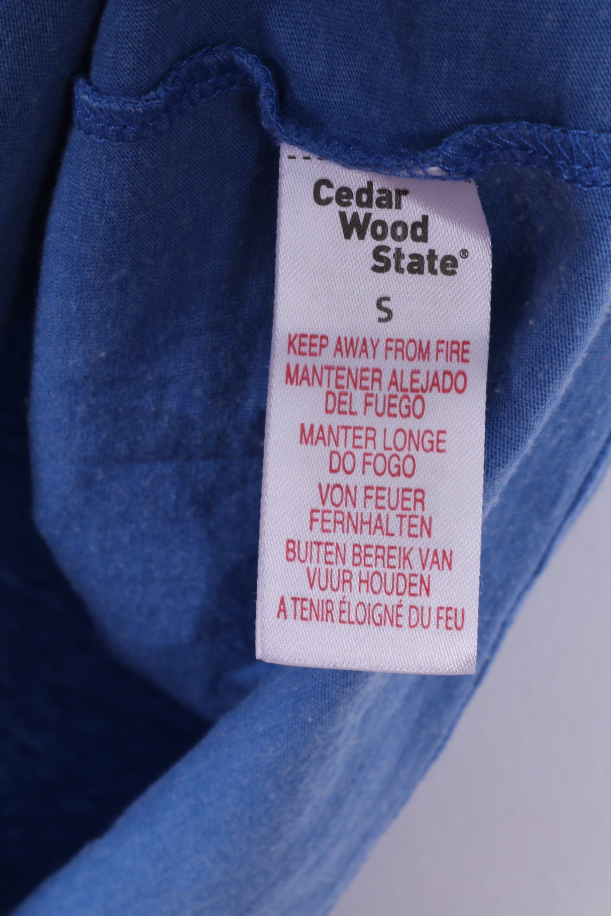 Cedar Wood State Pac-Man Mens S Grapic Shirt Blue Crew Neck Cotton