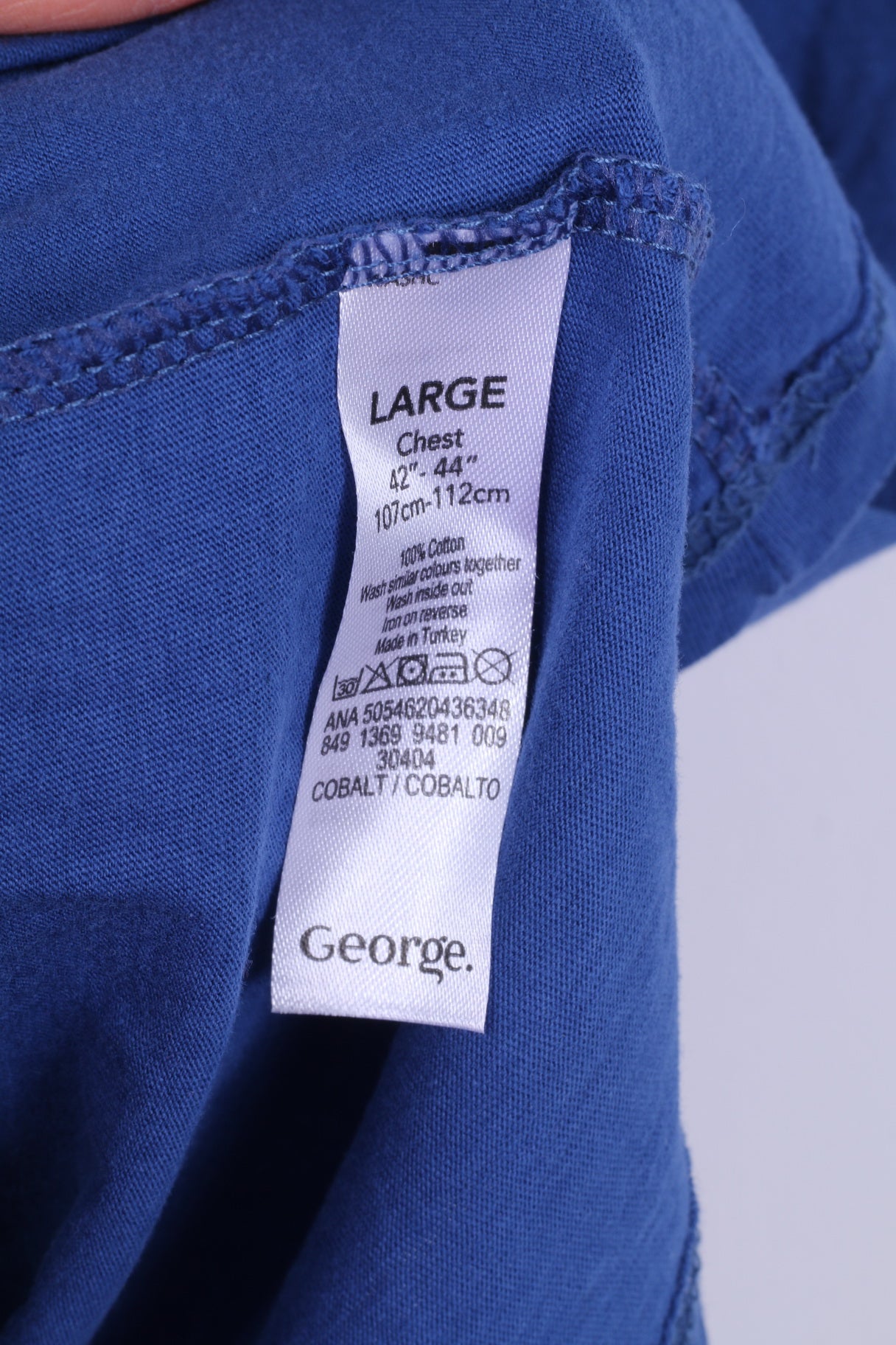 T-shirt da uomo George L, top girocollo con grafica Superman in cotone blu