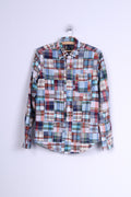 Camicia casual da uomo GAP, vestibilità slim, in cotone a quadri blu, manica lunga