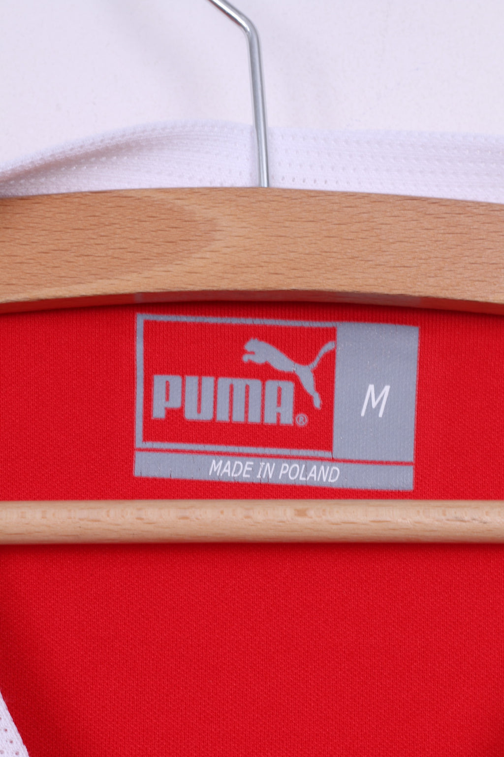 Maglia Puma da uomo a maniche lunghe M rossa sportiva con scollo a V. Top da allenamento