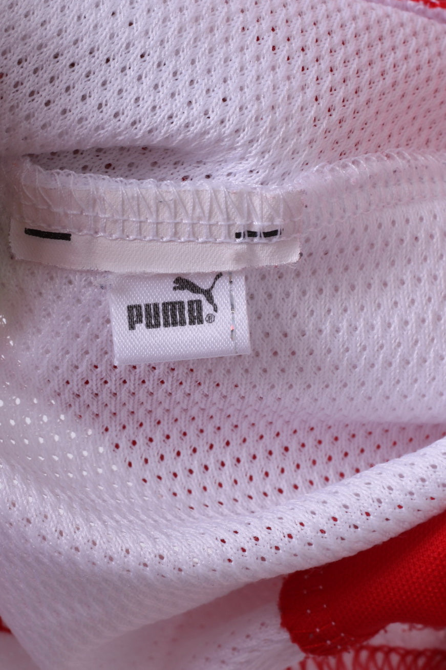 Maglia Puma da uomo a maniche lunghe M rossa sportiva con scollo a V. Top da allenamento