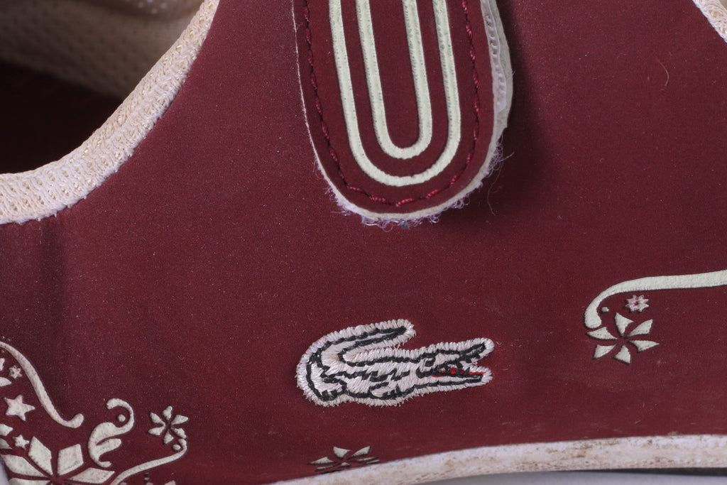 Lacoste Womens 39.5 UK 6 Shoes Burgundy Trainers Flowers