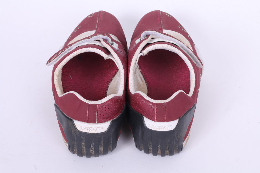 Lacoste Womens 39.5 UK 6 Shoes Burgundy Trainers Flowers