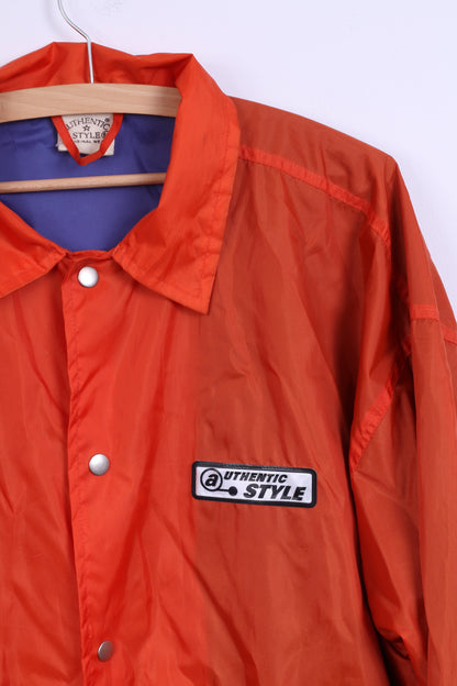 Authentic Style Mens M  Jacket Nylon Waterproof Nylon Orange
