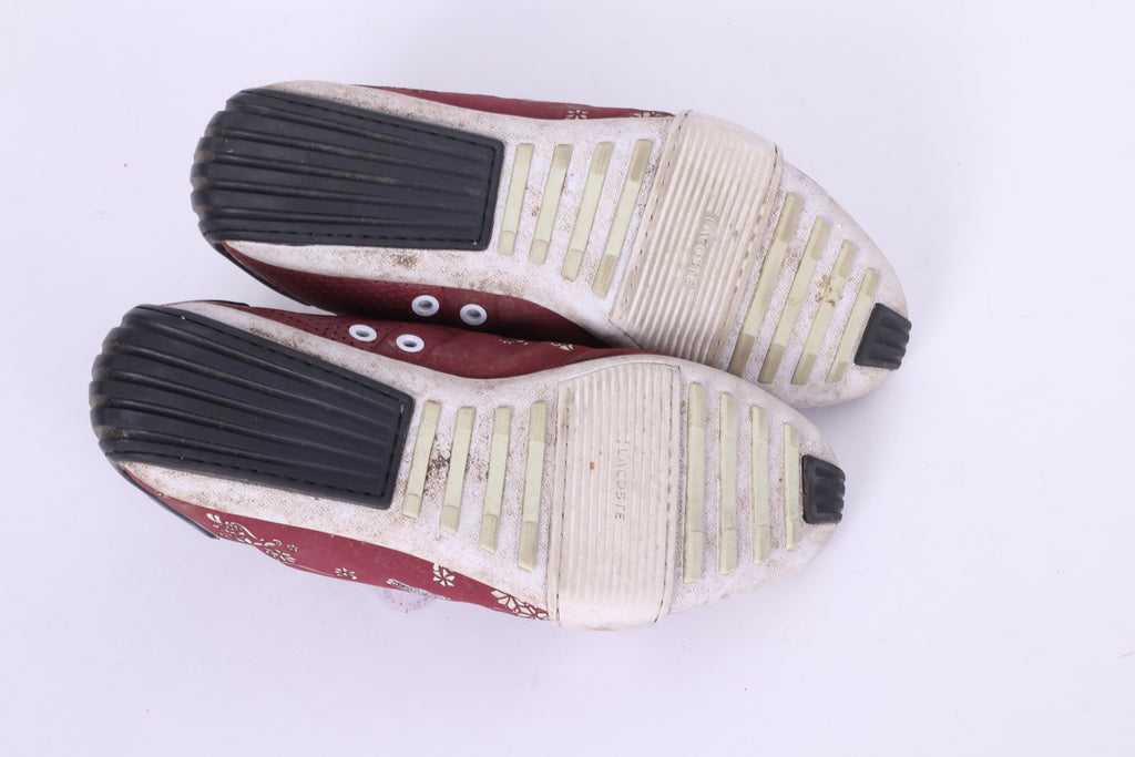 Lacoste Womens 39.5 UK 6 Shoes Burgundy Trainers Flowers