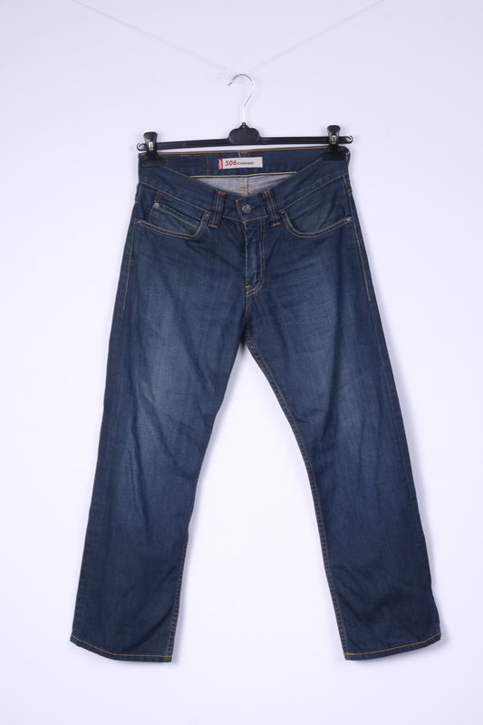Levi's 506 Femme W29 L32 Pantalon Jean bleu marine Denim Standard Regular Pantalon