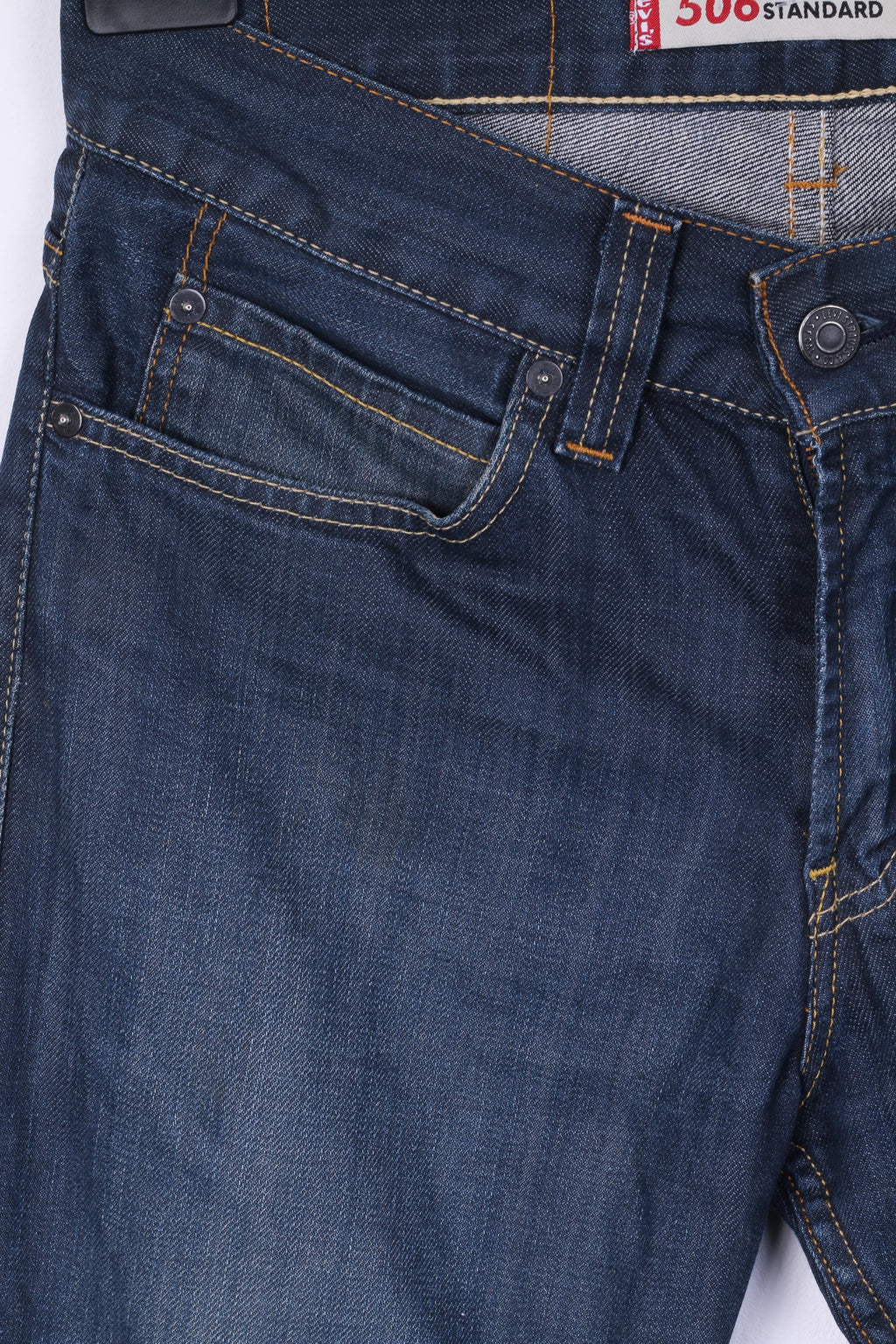 Pantaloni Levi's 506 da donna W29 L32 Jeans blu scuro Pantaloni regolari standard in denim