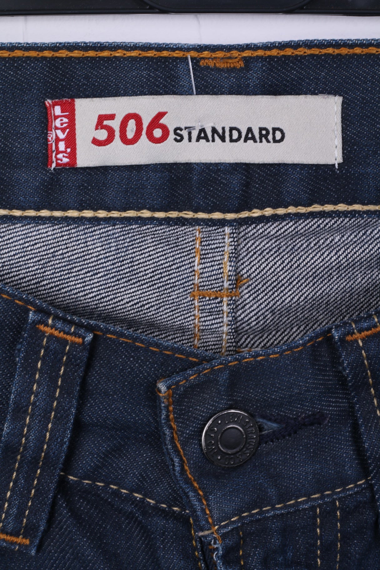 Pantaloni Levi's 506 da donna W29 L32 Jeans blu scuro Pantaloni regolari standard in denim