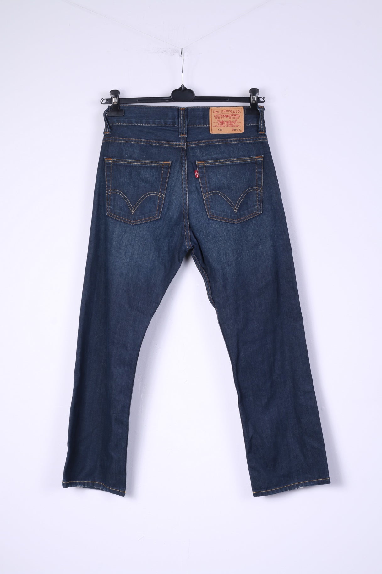 Pantaloni Levi's 506 da donna W29 L32 Jeans blu scuro Pantaloni regolari standard in denim