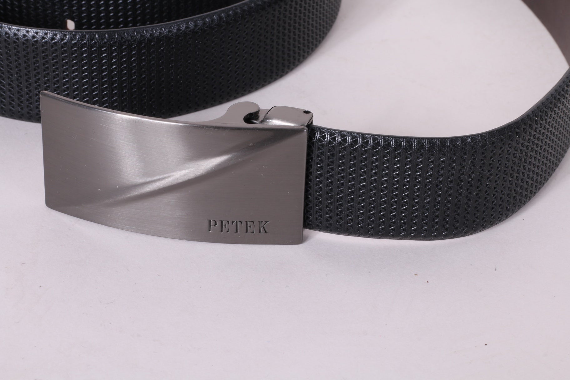 PETEK Mens 120 Leather Belt Black Classic Made in Italy 41" Waist