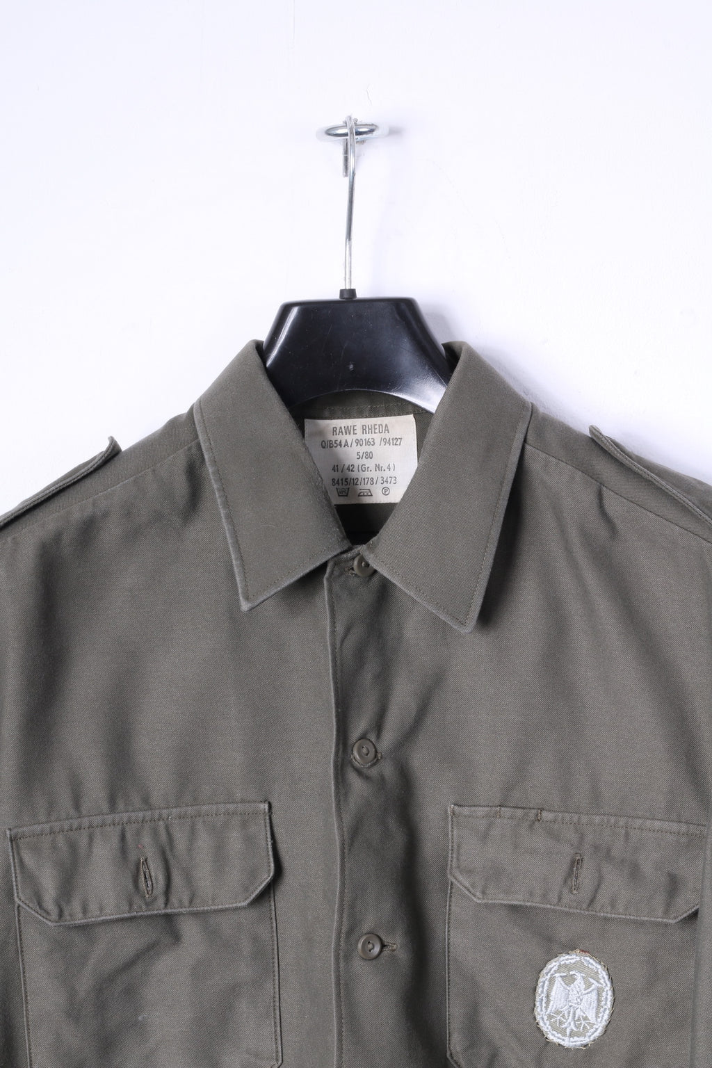 Rawe Rheda Uomo 41/42 M/L Camicia Casual Verde Militare Germania Esercito Top