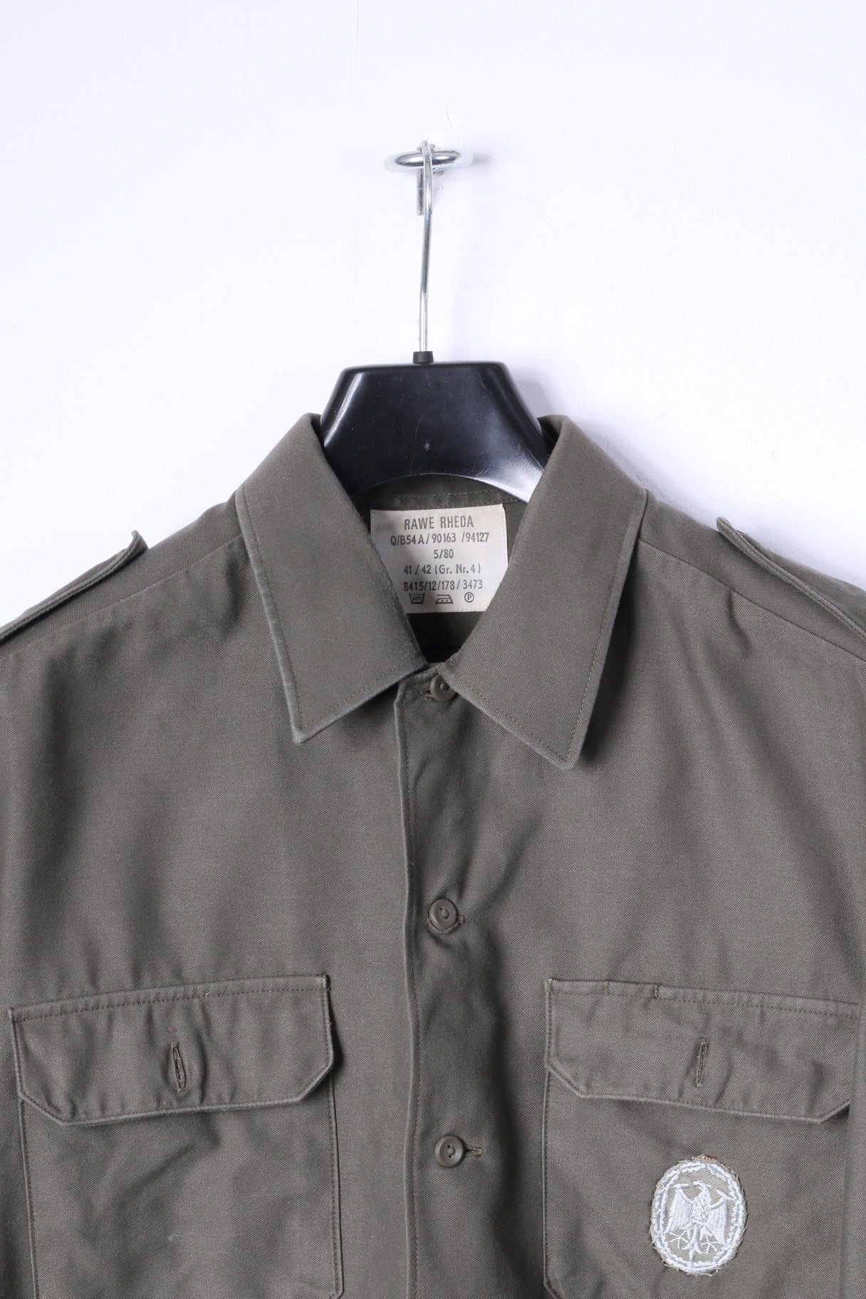 Rawe Rheda Uomo 41/42 M/L Camicia Casual Verde Militare Germania Esercito Top
