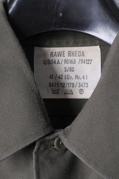 Rawe Rheda Mens 41/42 M/L Casual Shirt Green Military Germany Army Top