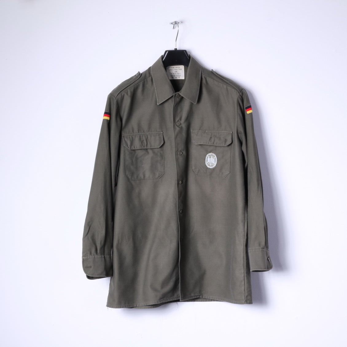 Rawe Rheda Uomo 41/42 M/L Camicia Casual Verde Militare Germania Esercito Top