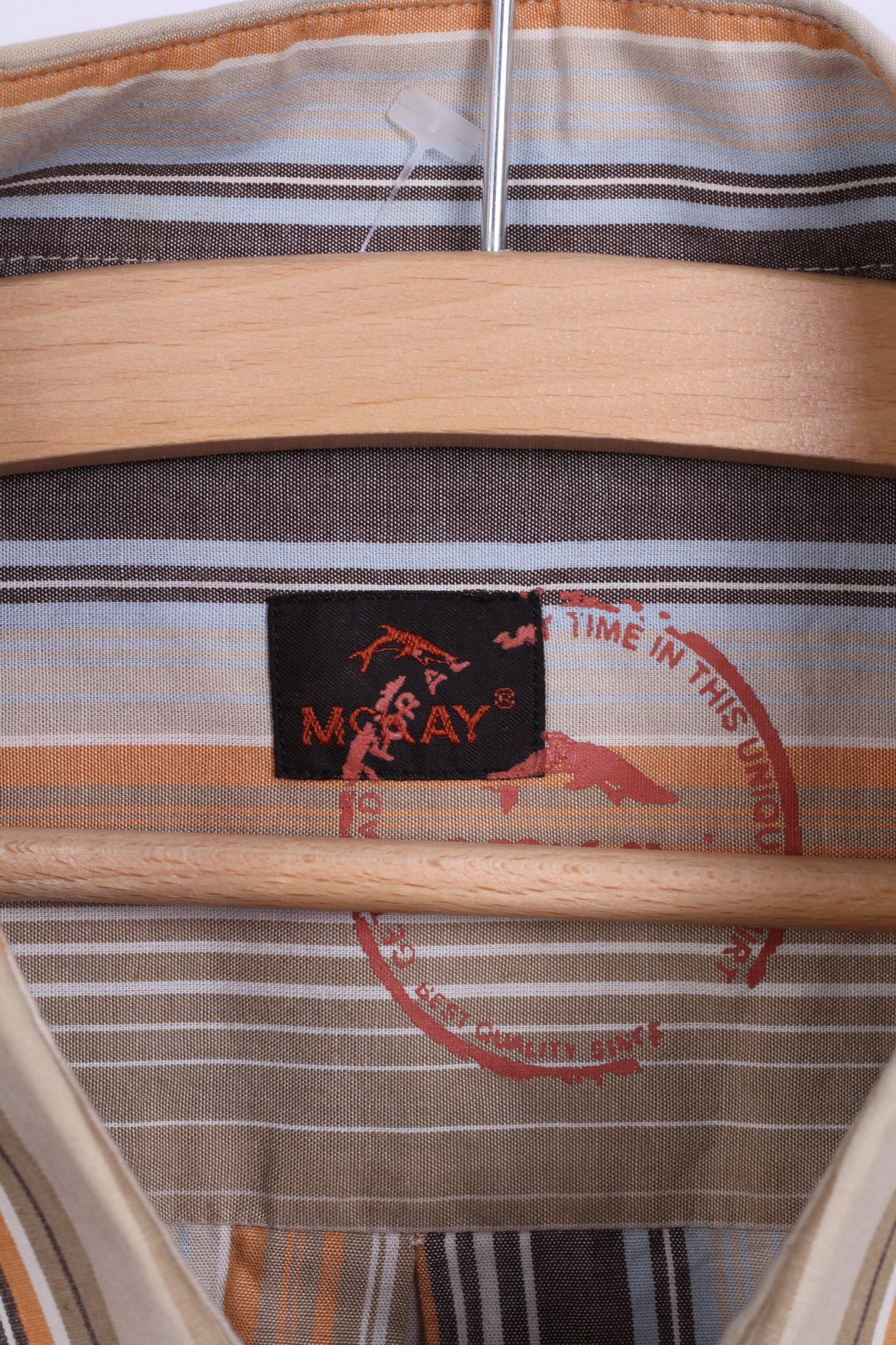 McKay Mens XL 43/44 Casual Shirt Striped Button Down Collar Multi Cotton Long Sleeve