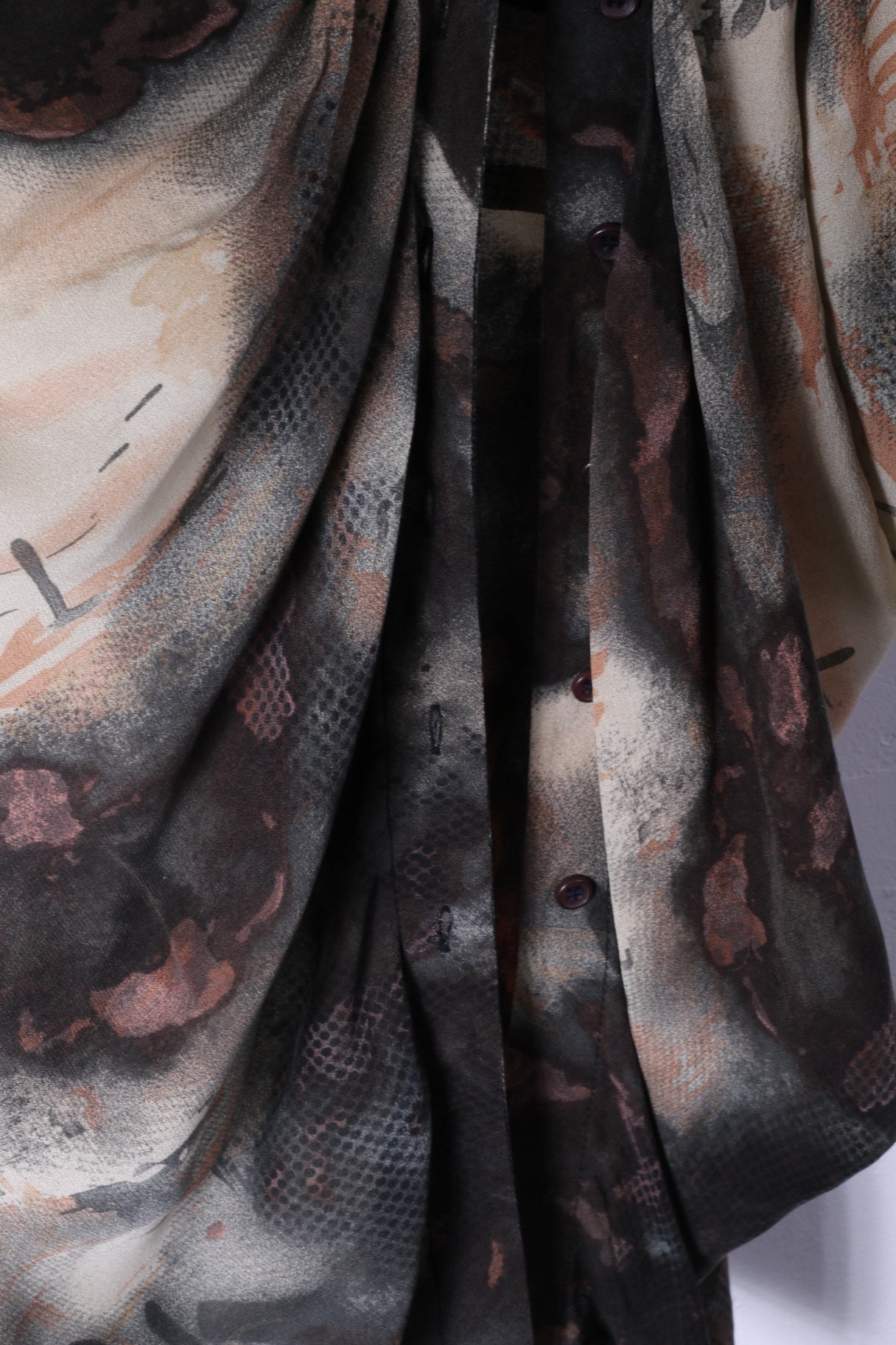 AllSaints Spitalfields Womens 12 M Casual Shirt Green Silk Army Long Buttoned Top