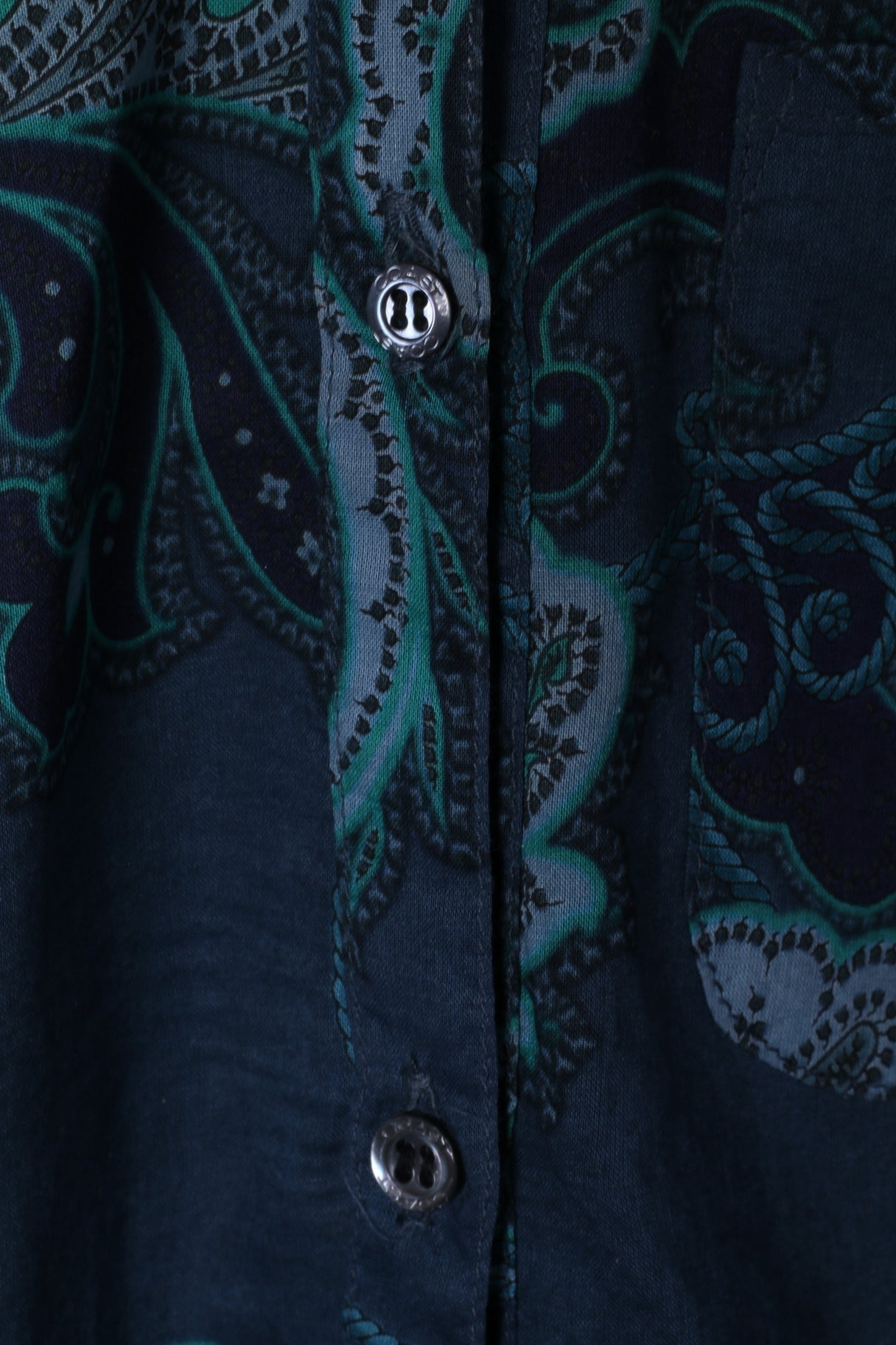 Coast Weber & Ahaus Women 44 S Casual Shirt Navy Cotton Thin Material Paisley