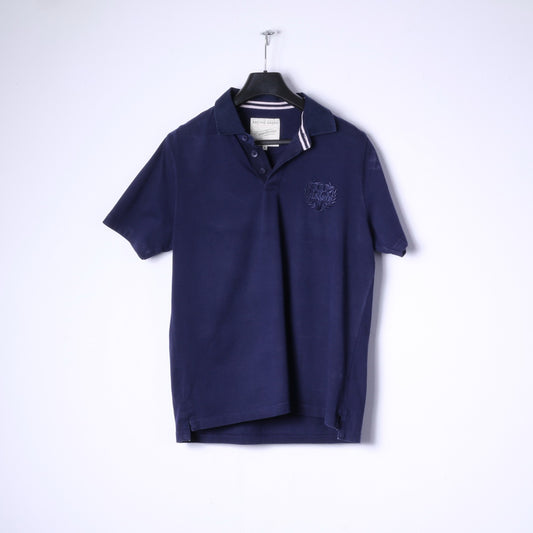 Racing Green Mens M Polo Shirt Navy Cotton Casual Wear London Style Top