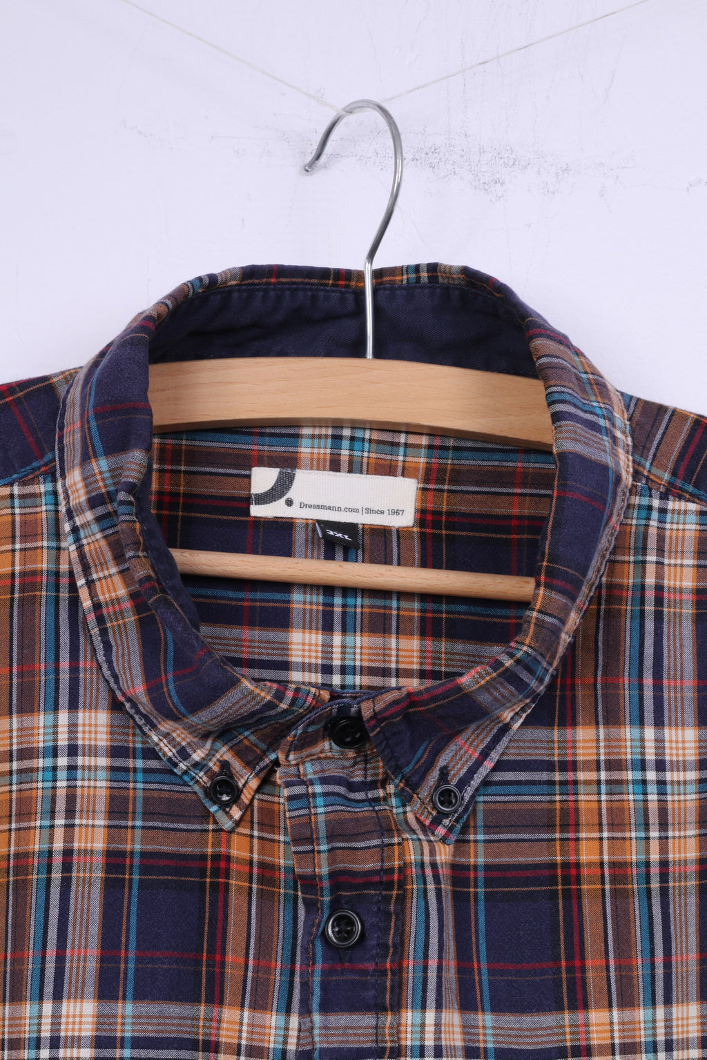 Dressmann Chemise décontractée pour homme en coton bleu marine à manches longues XXXL 