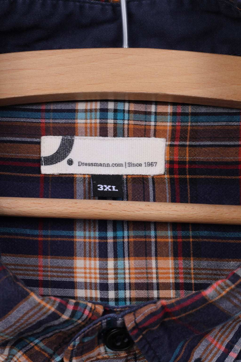 Dressmann Chemise décontractée pour homme en coton bleu marine à manches longues XXXL 