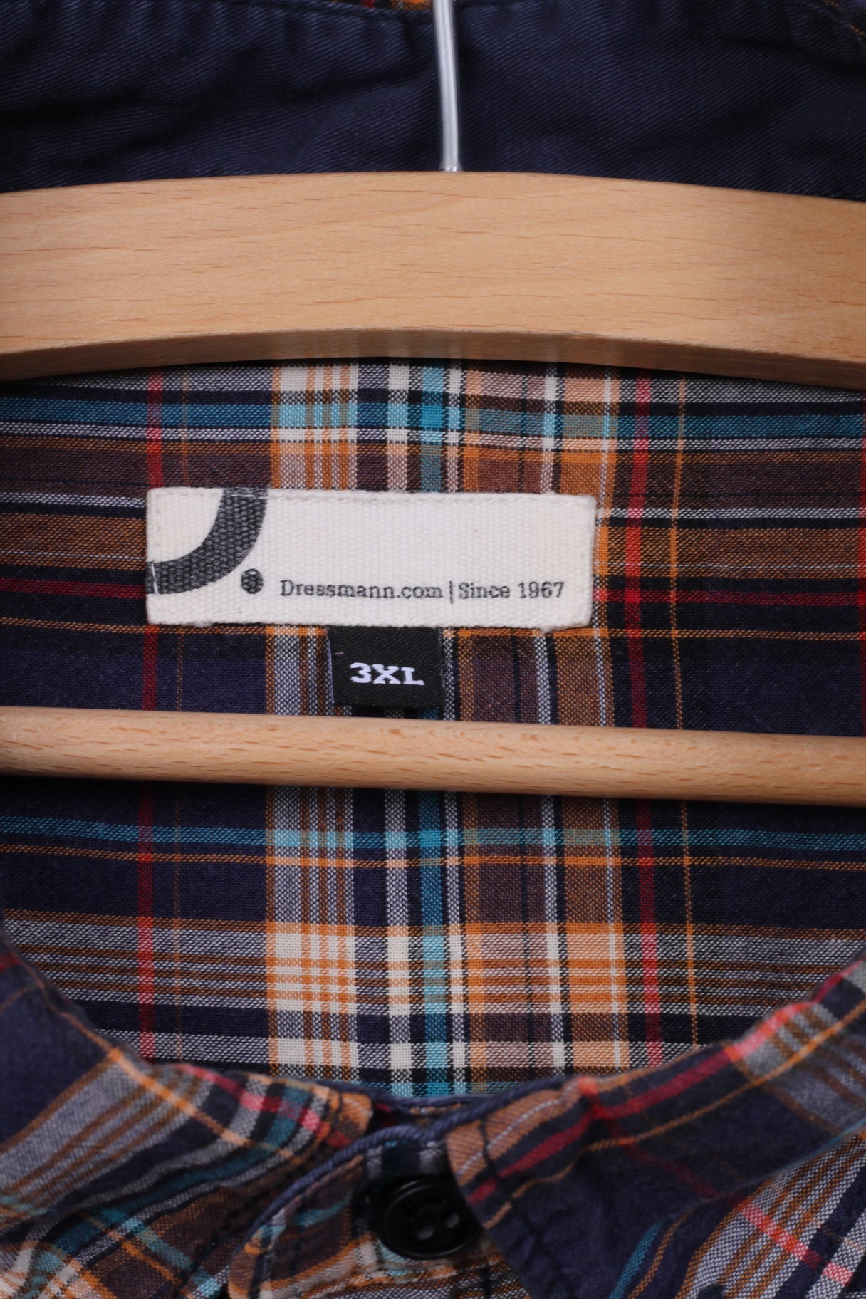 Dressmann Chemise décontractée pour homme en coton bleu marine à manches longues XXXL 