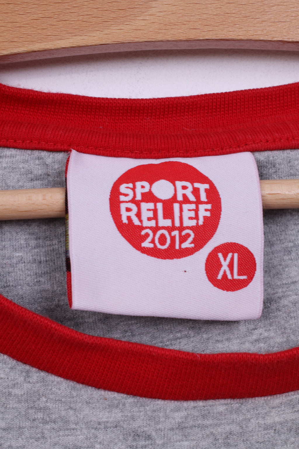 Sport Relief 2012 Chemise graphique XL à manches raglan pour homme en coton gris