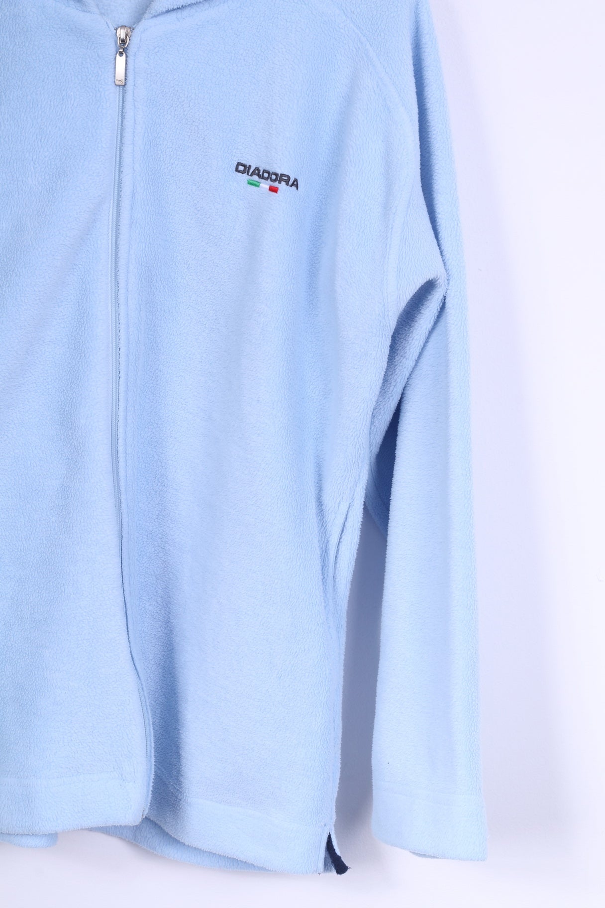 Diadora Sweat-shirt chaud à capuche zippé pour femme 14 XXL en polaire bleu clair