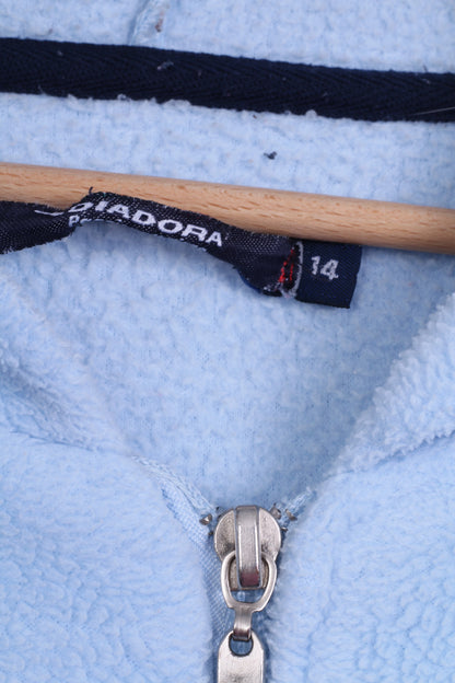 Diadora Sweat-shirt chaud à capuche zippé pour femme 14 XXL en polaire bleu clair