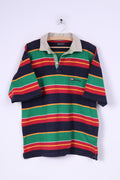 Peper Work Mens XL Polo Shirt Striped Multicolor Short Sleeve Cotton