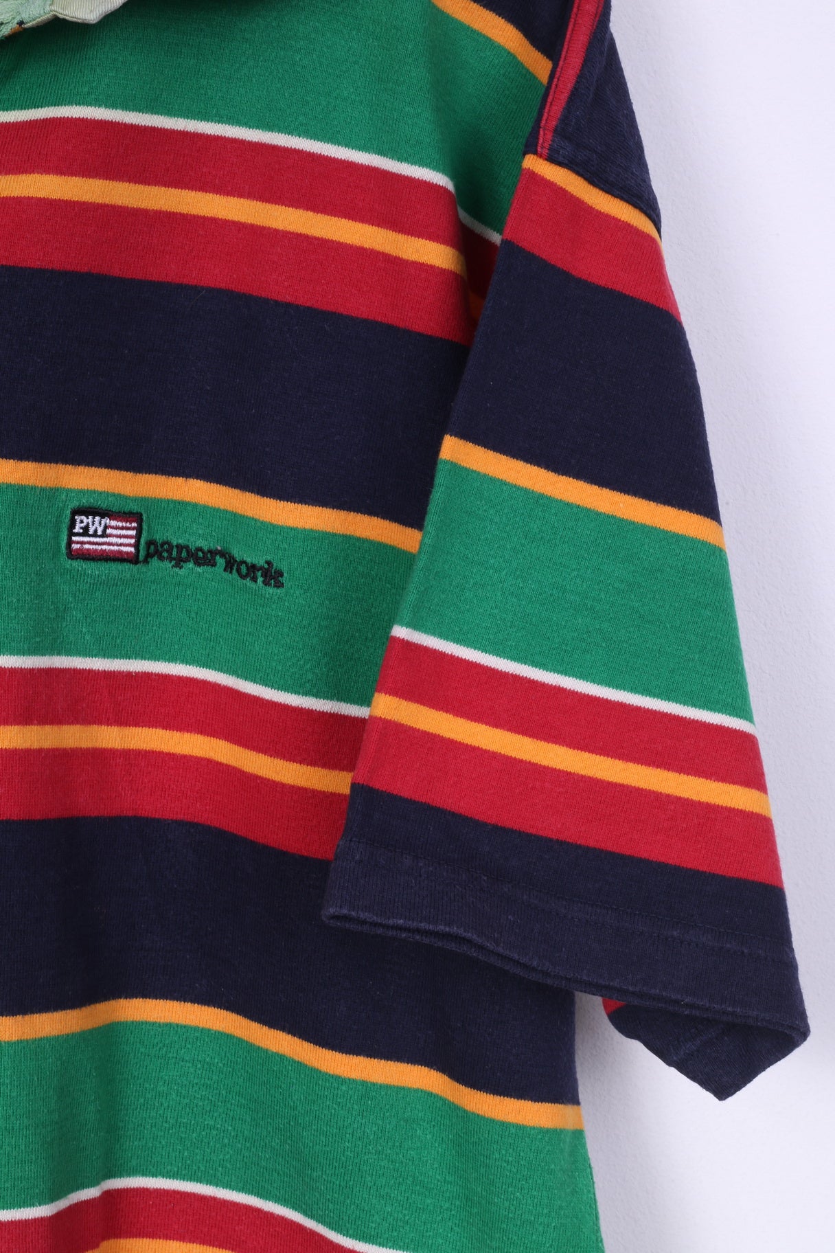 Peper Work Polo XL Homme Rayé Multicolore Manches Courtes Coton 