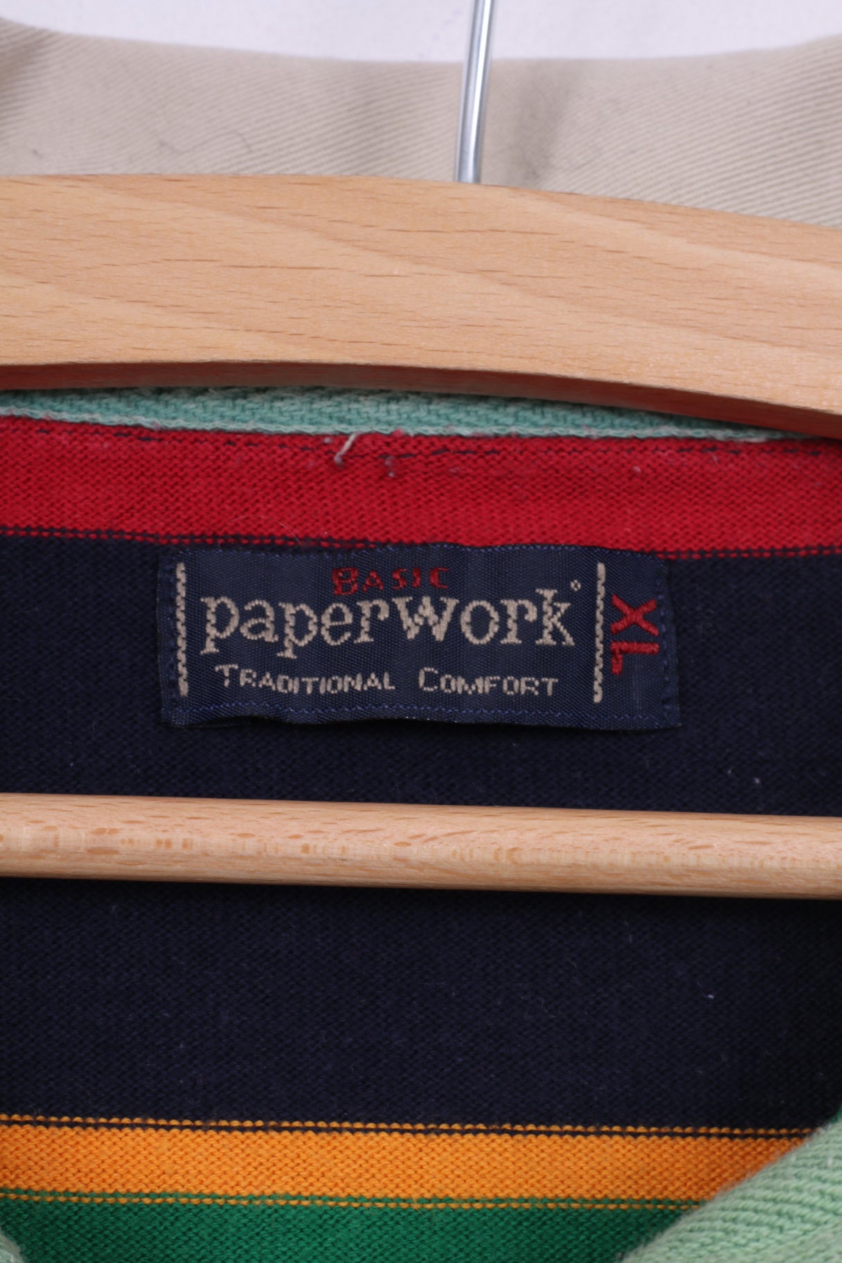 Peper Work Polo XL Homme Rayé Multicolore Manches Courtes Coton 