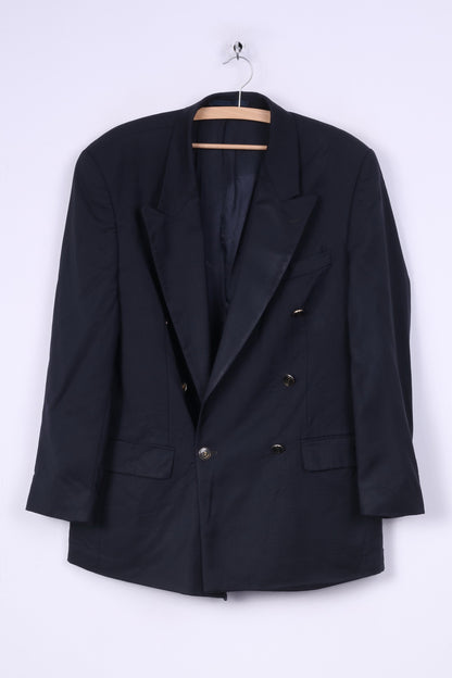 Pierre Cardin Mens 40 S Blazer Jacket Navy Classic Collection Double Breasted Wool