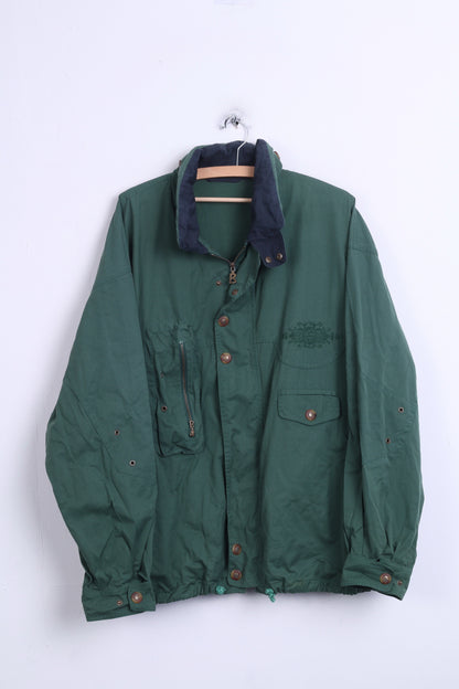 Vintage Mens XL Jacket Hood Green Parka - RetrospectClothes