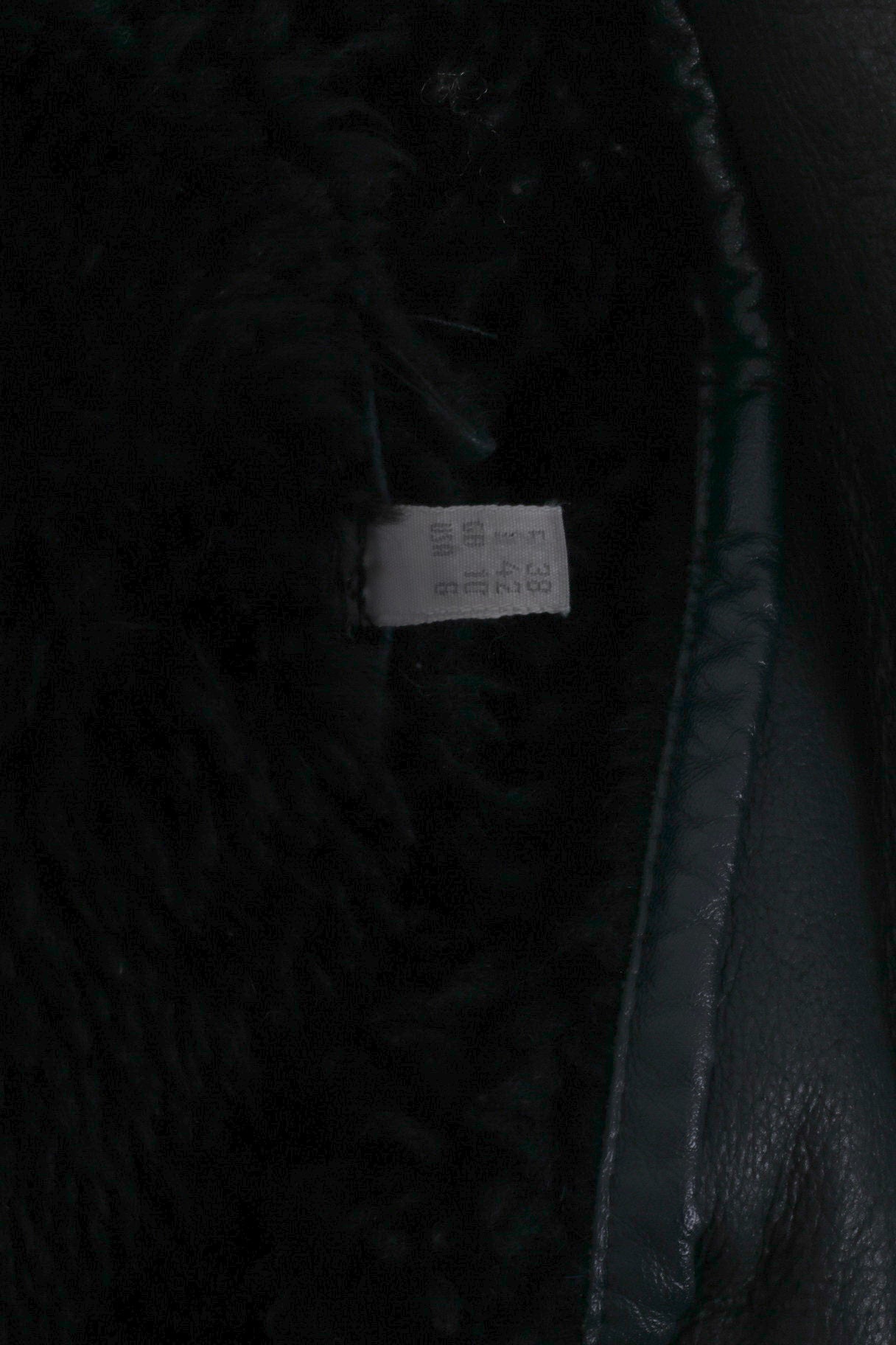 Cappotto pesante vintage da donna 10 36 M in pelle marrone con top lungo siberiano foderato in pelliccia
