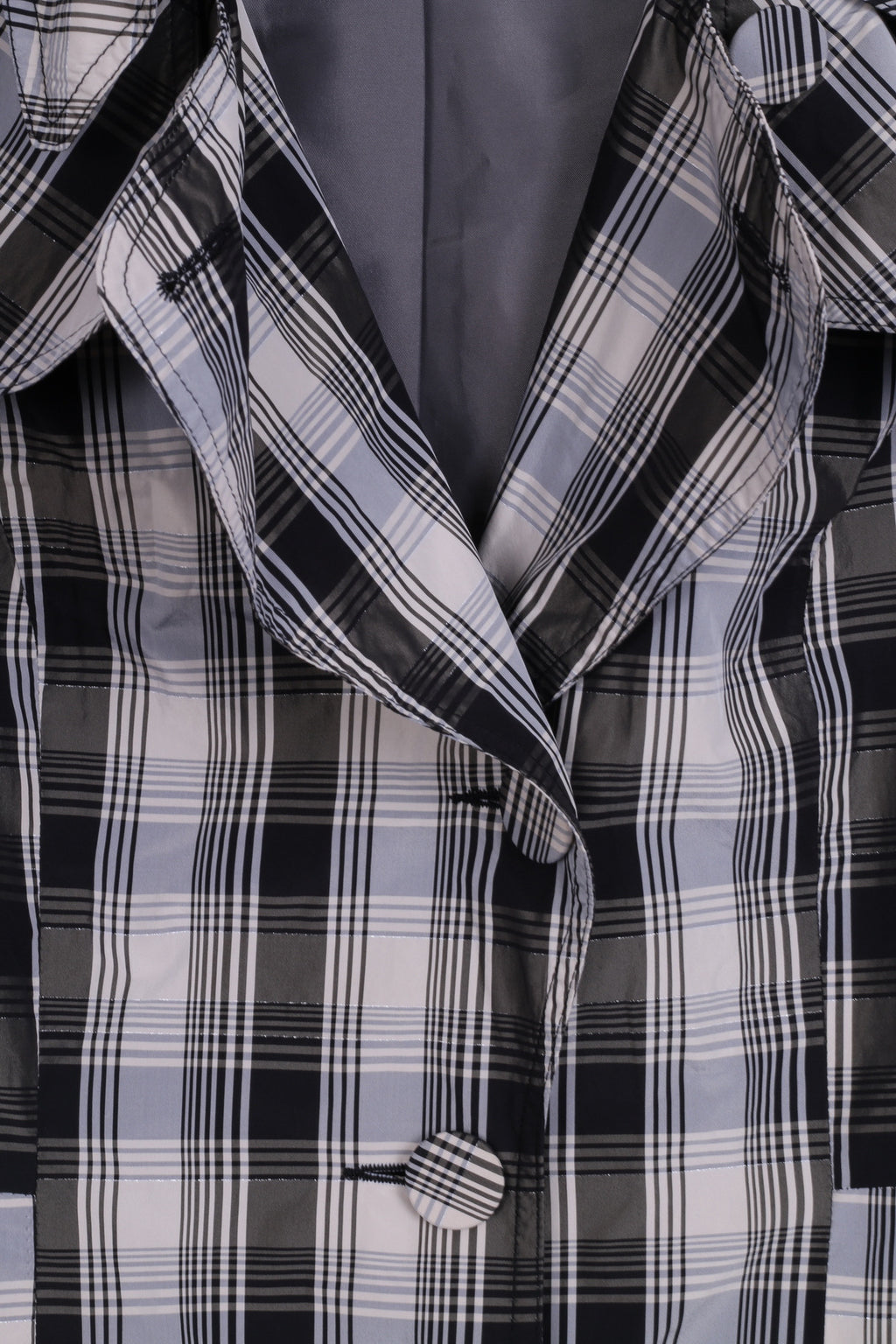 Jasper Conran Giacca da donna 10 M Spalline monopetto a quadri bianchi neri